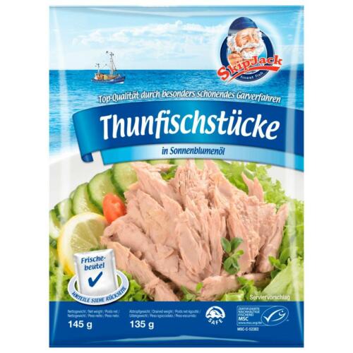 Skipjack MSC Thunfischstücke in Sonnenblumenöl 145g