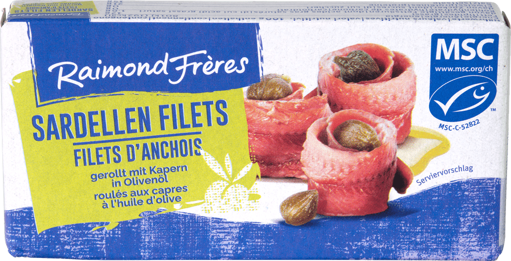 Food Waste bekämpfen - Raimond Frères MSC Sardellen gerollt mit Kapern in Olivenöl 50g