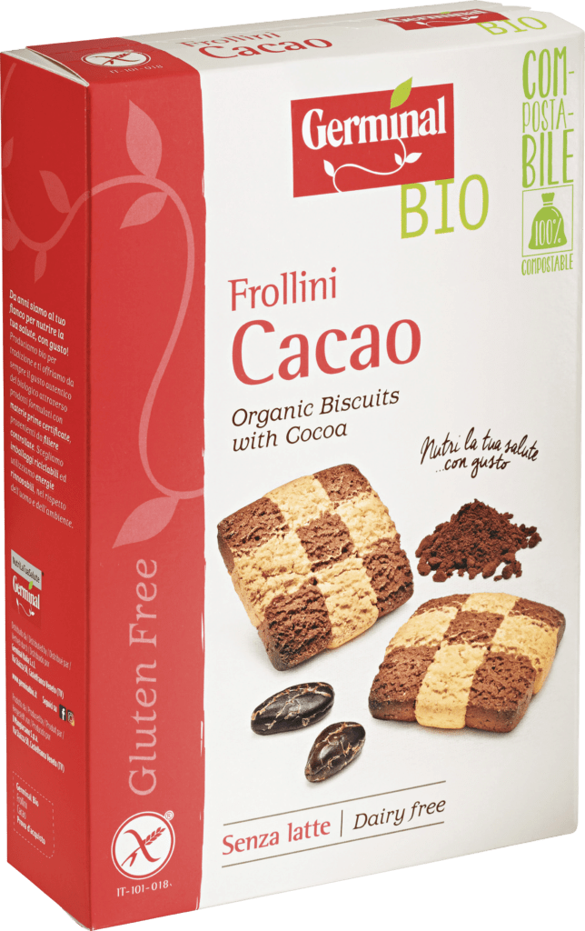 Food Waste bekämpfen - Germinal Bio Glutenfrei Frollini Biscotti mit Kakao 250g