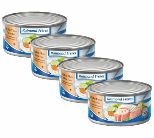 Raimond Frères MSC heller Thon Yellowfin Chunks in Sonnenblumenöl 4x200g