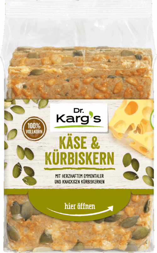 Dr. Karg's Knäckebrot Käse & Kürbiskern 200g