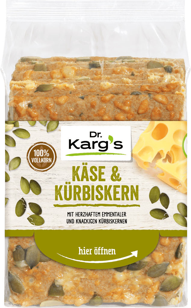 Food Waste bekämpfen - Dr. Karg's Knäckebrot Käse & Kürbiskern 200g