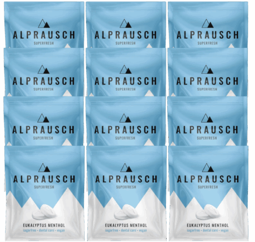 Alprausch Pastille Eukalypt Menthol ohne Zucker 12x22g