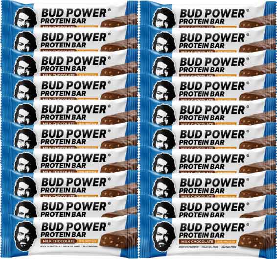 Food Waste bekämpfen - Bud Power Proteinriegel Schokolade 20x45g
