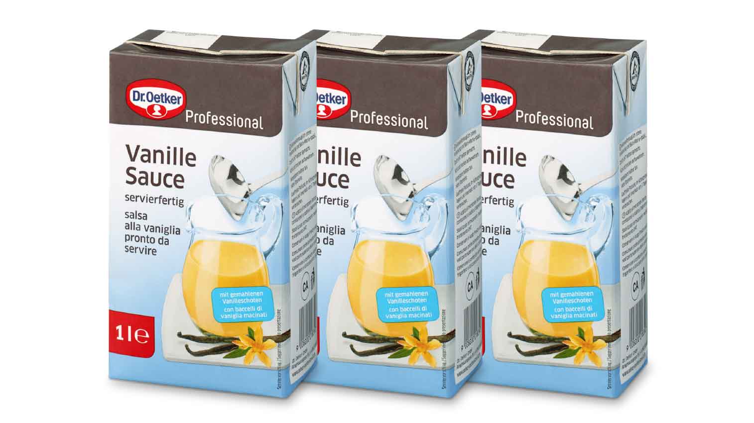 Food Waste bekämpfen - Dr.Oetker Vanille Sauce servierfertig 3x1l