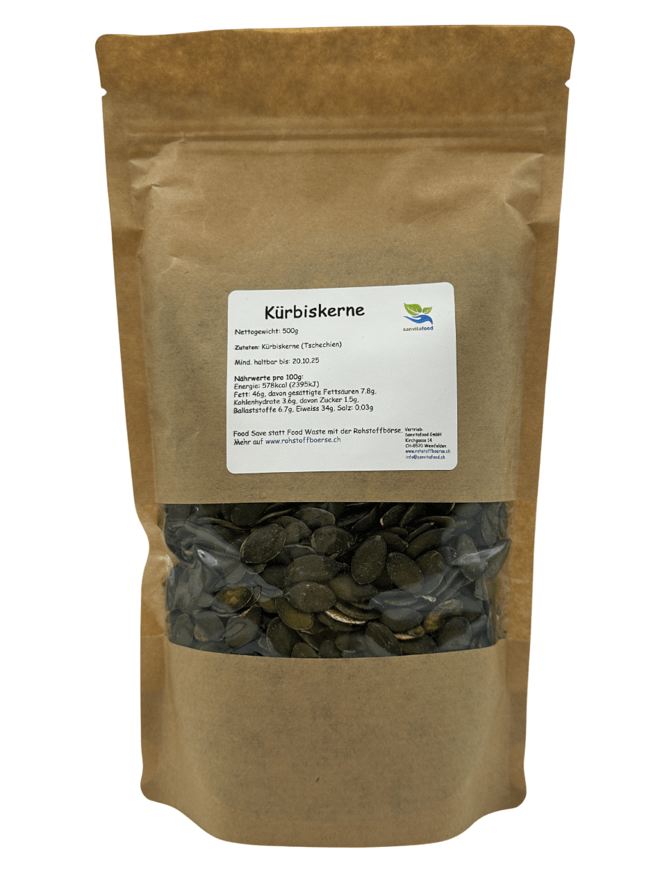 Food Waste bekämpfen - Sanvitafood Kürbiskerne 500g