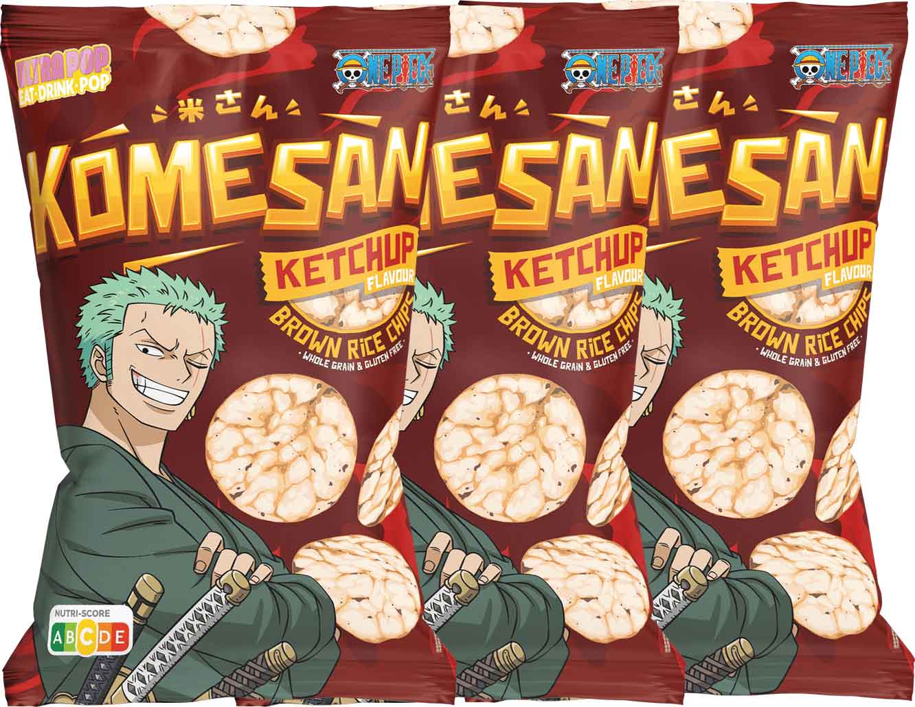Food Waste bekämpfen - Ultrapop Komesan Rice Chips Zoro Ketchup 60g