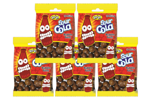 Jojo Sour Cola Kaugummi 5x80g -16 Stk. einzeln verpackt