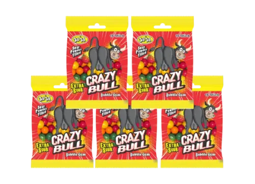 Jojo Crazy Bulls Kaugummi 5x80g - 80 Stk. einzeln verpackt