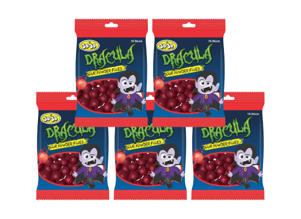 Food Waste bekämpfen - Jojo Dracula Kaugummi 5x80g -16 Stk. einzeln verpackt