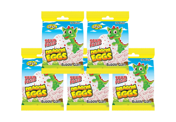Food Waste bekämpfen - Jojo Dragon Eggs Kaugummi 5x80g -16 Stk. einzeln verpackt