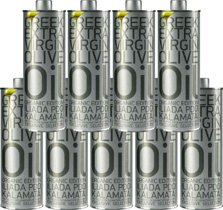 Food Waste bekämpfen - iliada Olivenöl Extra Vergine Kalamata PDO Dose 9x0.5l