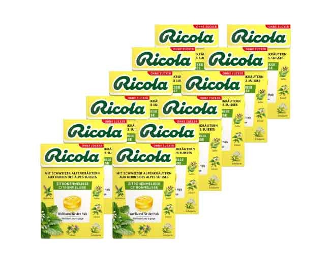 Food Waste bekämpfen - Ricola Bonbons Zitronenmelisse ohne Zuckerzusatz 12x50g