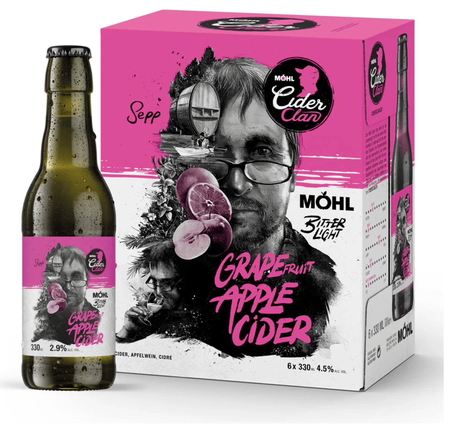Food Waste bekämpfen - Möhl Grapefruit Apple Cider 6x33cl
