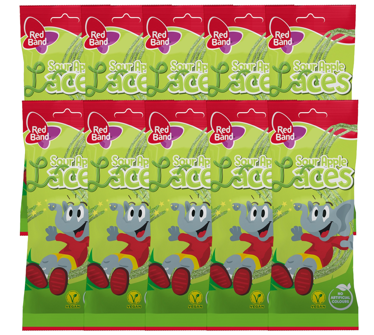Food Waste bekämpfen - Red Band sour Apple laces 10x100g