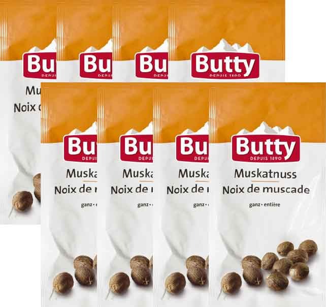 Food Waste bekämpfen - Butty Muskatnuss ganz 8x8g Food Waste bekämpfen - Butty Muskatnuss ganz 8x8g