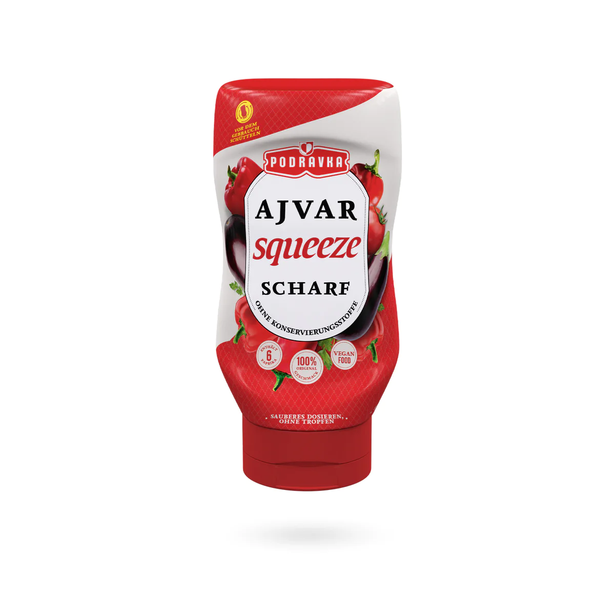 Food Waste bekämpfen - Podravka Ajvar Squeeze scharf 310g