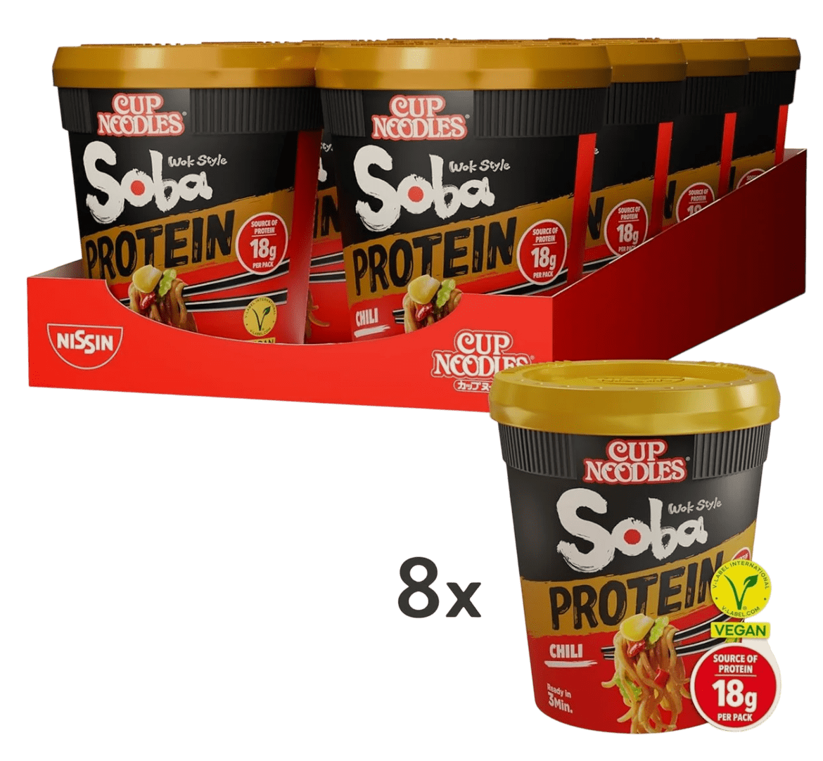 Food Waste bekämpfen - Nissin SOBA Cup PROTEIN Chili 8x93g
