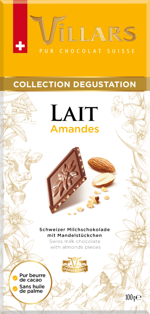 Villars Tafelschokolade Milchschokolade mit Mandelstückchen 100g