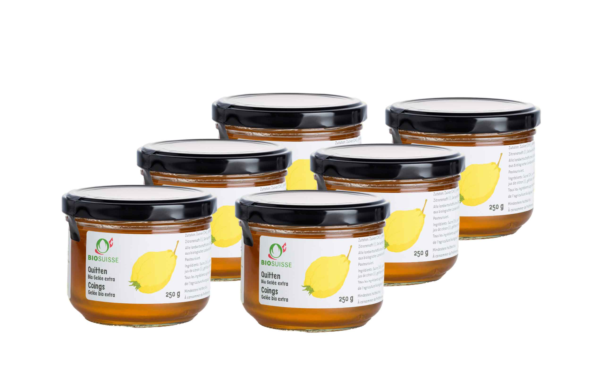 Food Waste bekämpfen - Haltbarmacherei Quitte Bio Gelée extra 6x250g