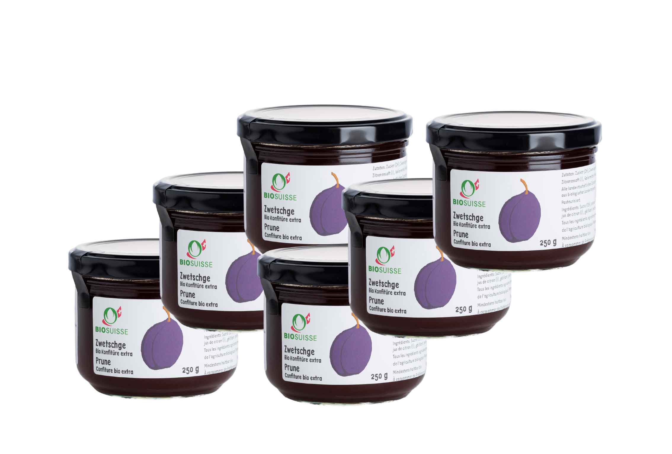 Food Waste bekämpfen - Haltbarmacherei Zwetschge Bio Konfitüre extra 6x250g