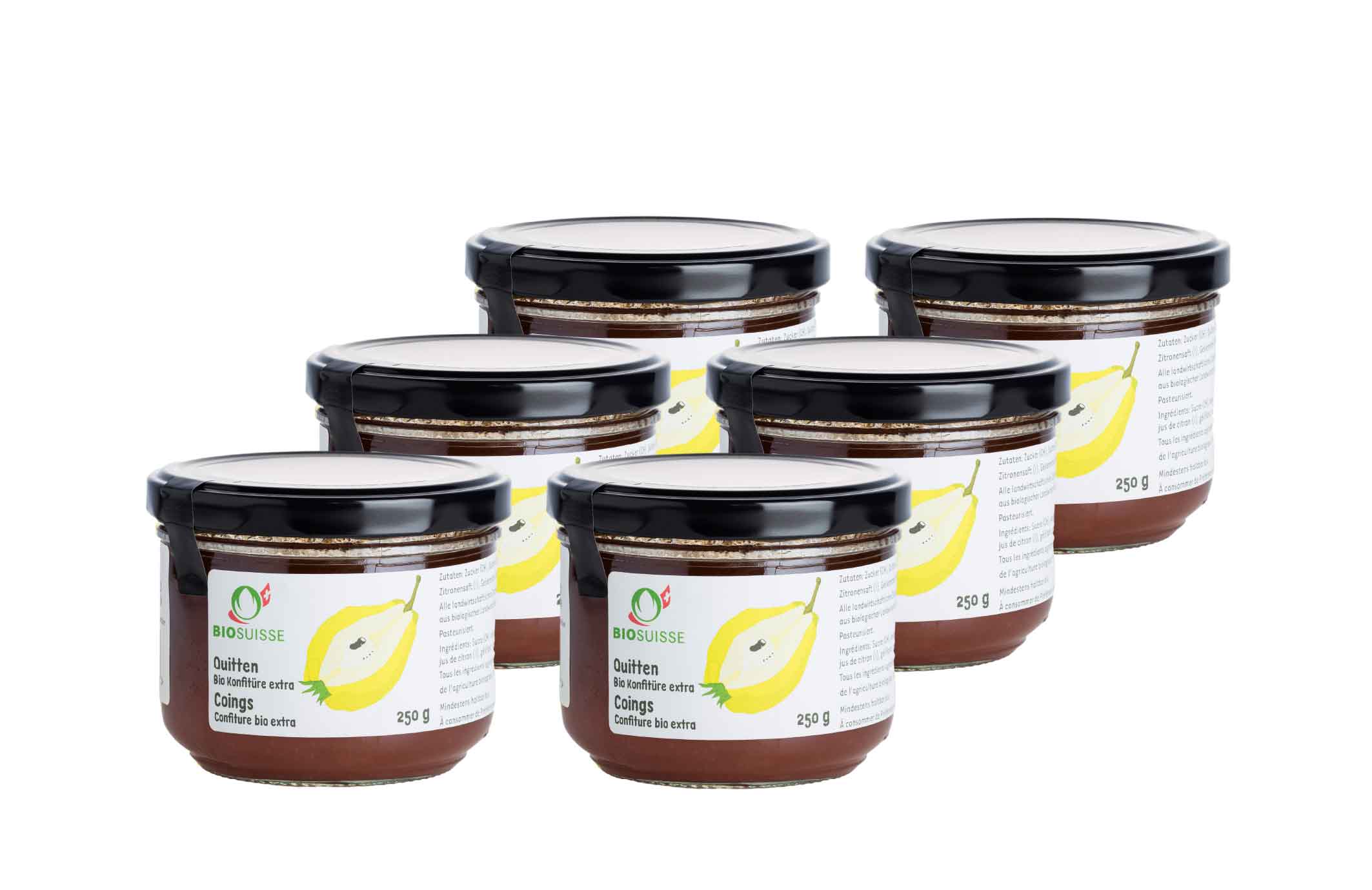 Food Waste bekämpfen - Haltbarmacherei Quitte Bio Konfitüre extra 6x250ml