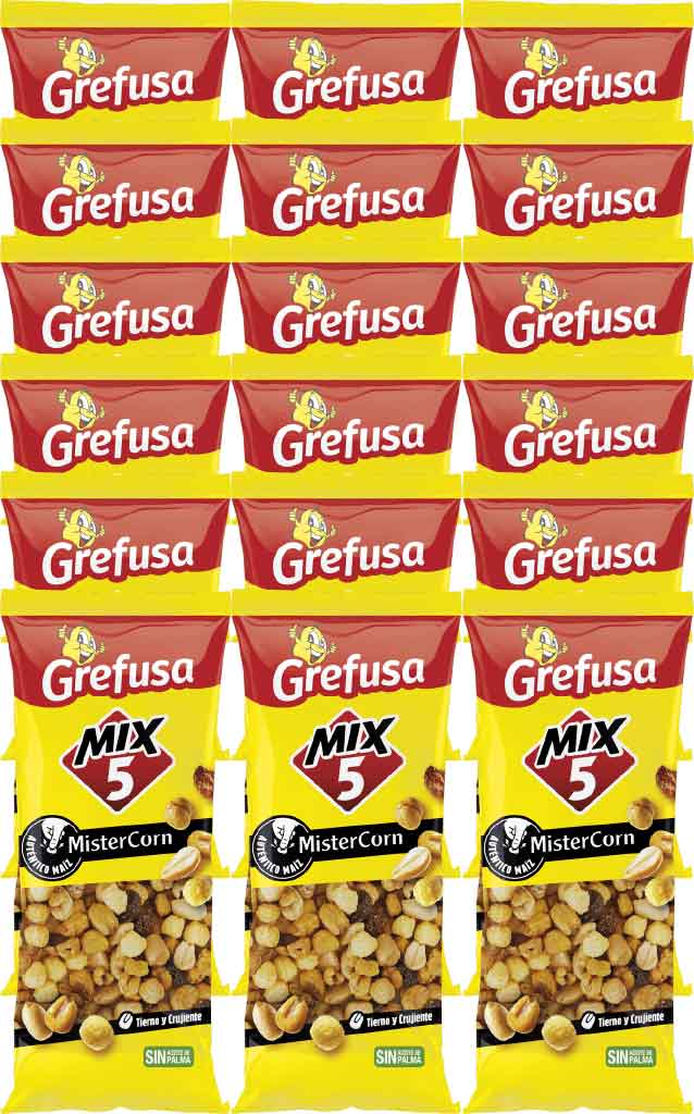 Food Waste bekämpfen - Grefusa Mix 5 Snack-Cocktail 18x115g Food Waste bekämpfen - Grefusa Mix 5 Snack-Cocktail 18x115g